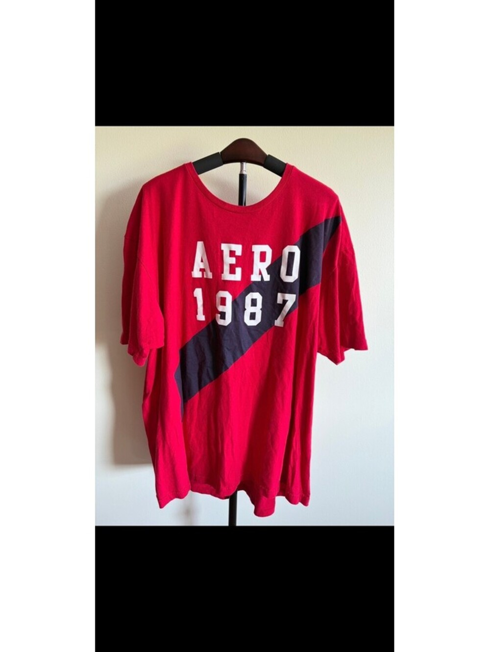 Aeropostale AERO 1987 Men’s XXL Red Navy Colorblock Graphic T-Shirt